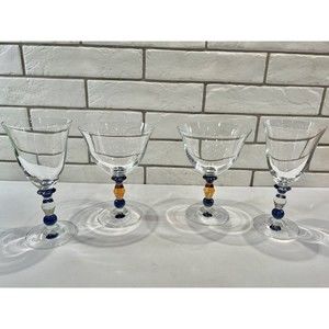Mikasa Kensington Crystal Glass‎ Goblet  Clear Amber  Amethyst Wine Water
